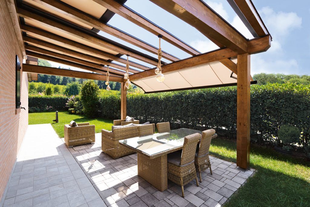 Tenda Da Sole A Muro Con Pali Di Supporto Telescopici Parasole 300 X 120 Cm (LxP) Blu Scuro-Bianco Pro.tec | Leroy Merlin - Foto 11